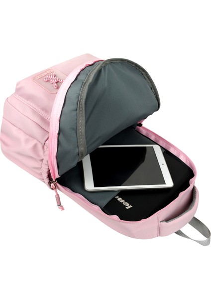 Okul Çantası Su Itici Saten Kumaş Hafif Lise ve Ortaokul Sırt Çantası - Pembe fırsatları