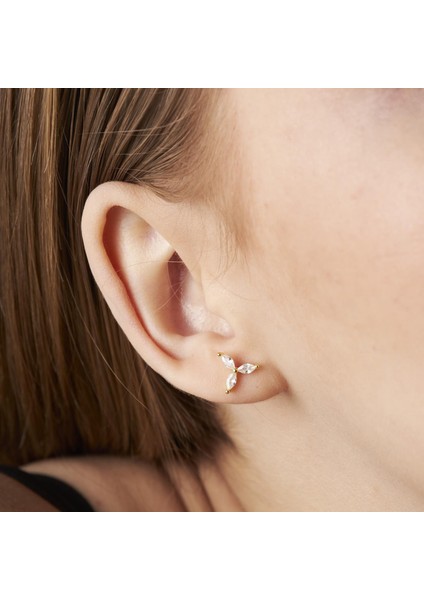 Üç Taşlı Modern Piercing