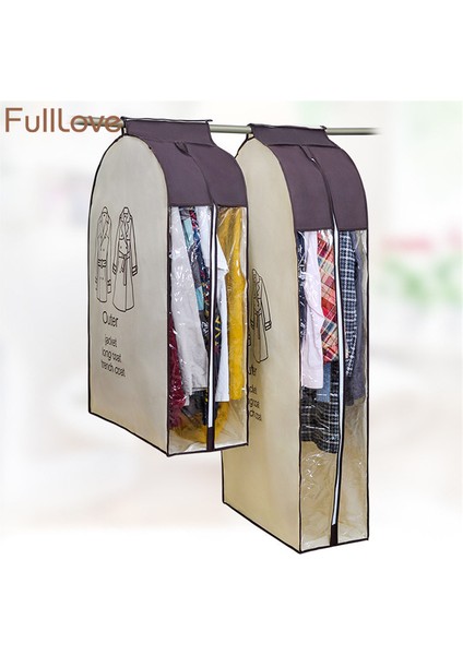 Koyu Gri Tarzı M Beden Fulllove Dokumasız Kıyafet Toz Kapağı Şeffaf Pencere Fermuar Takımlar Ceket Gömlek Elbise Askılı Depolama Çantası Dolap Kıyafet Düzenleyici (Yurt Dışından)