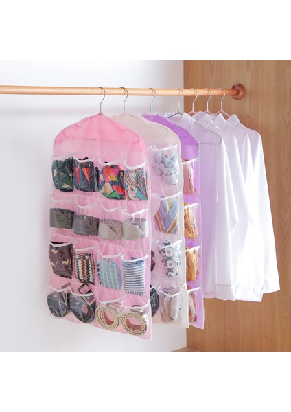 Pembe Tarzı No.16 Boyutu 16 Cep Çorap Sütyen Iç Çamaşırı Asma Düzenleyici Saklama Askısı Kapı Torbası Banyo Oturma Odası Ev Eşyaları Için (Yurt Dışından)
