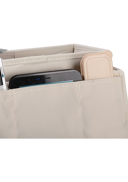 Bej Tarzı Koltuklar ve Koltuk Kolluğu Üzerine Uygun Tv Kumanda Tutucu Organizer Caddy (Yurt Dışından)