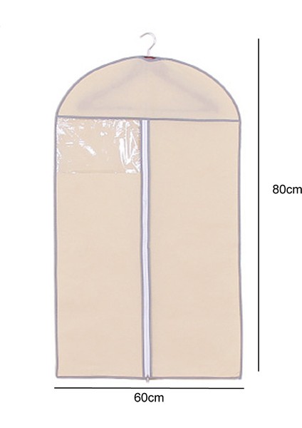 Bej 80X60 Tarzı Dokunmamış Kumaş Toz Geçirmez Kapak Taşınabilir Elbise Kapakları Takım Ceket Elbise Aksesuarlar Çok Renkli Gardırop Saklama Çantası (Yurt Dışından)