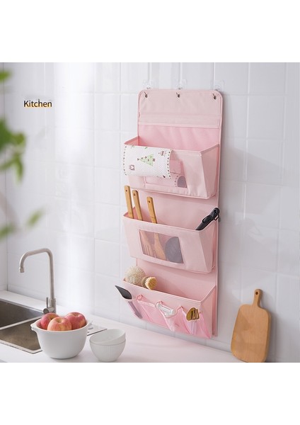 Pembe Tarzı 3 Katman 3 Cebi Duvar Askılı Depolama Çantası Elbise Organizer Gardırop Depolama Çantası Banyo Dergi Tote Organizatör Torba (Yurt Dışından) fiyatları