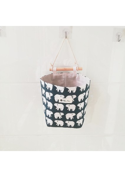 Mavi Ayı Çanta Tarzı S 10X13CM Tuval Depolama Çantası Ev Asma Organizatör Duvar Kapı Askı Depolama Cebi Banyo Malzemeleri Konteyner Ofis Masaüstü Düzenleyiciler (Yurt Dışından)