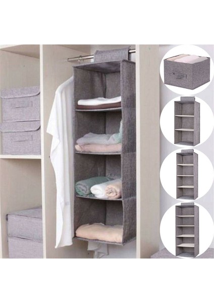 3 Katmanlı Gri Stil Keten Yeni Ara Tabaka Çekmece Tipi Elbise Askı Tutucu Taşınabilir Organizer Asma Dolap Düzenleyici Gardırop Asma Saklama Çantası (Yurt Dışından) fiyatları