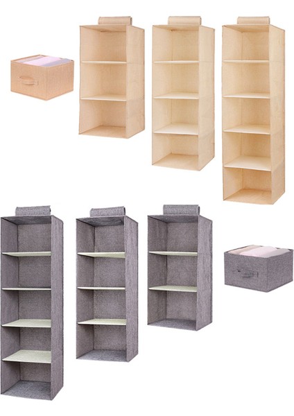 3 Katmanlı Gri Stil Keten Yeni Ara Tabaka Çekmece Tipi Elbise Askı Tutucu Taşınabilir Organizer Asma Dolap Düzenleyici Gardırop Asma Saklama Çantası (Yurt Dışından) modelleri