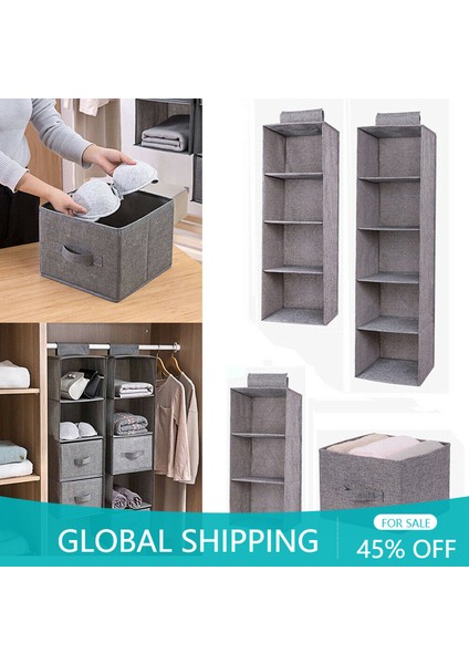 3 Katmanlı Gri Stil Keten Yeni Ara Tabaka Çekmece Tipi Elbise Askı Tutucu Taşınabilir Organizer Asma Dolap Düzenleyici Gardırop Asma Saklama Çantası (Yurt Dışından) indirimleri