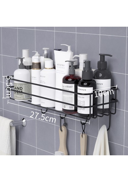 Kanca Tarzı Siyah Duvara Monte Banyo Rafları Sallanan Raf Duş Askılığı Şampuan Tutucu Wc Aksesuarları Mutfak Baharat Depolama Rafı (Yurt Dışından)