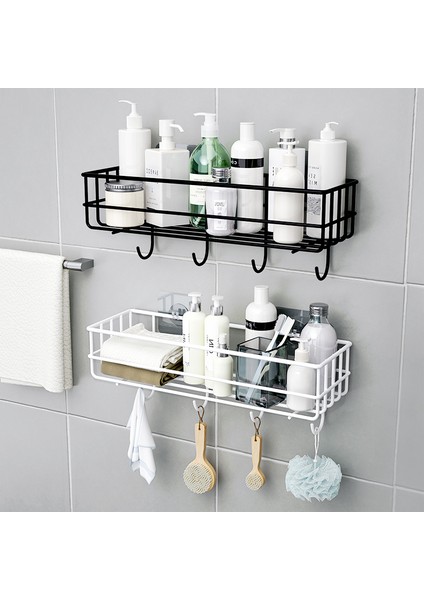 Kanca Tarzı Siyah Duvara Monte Banyo Rafları Sallanan Raf Duş Askılığı Şampuan Tutucu Wc Aksesuarları Mutfak Baharat Depolama Rafı (Yurt Dışından) fırsatları