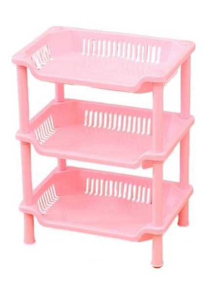 Pembe Tarzı Üçgensel Üç Katmanlı Kare Üçgen Köşeli Banyo Depolama Rafı Tuvalet Malzeme Tutucu Organizatör Rafları (Yurt Dışından)