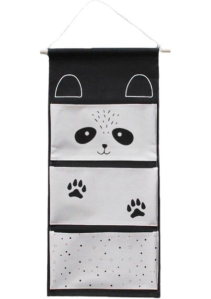 Beyaz Panda Stili Karikatür Desenli Askılı Depolama Çanta Duvar Kapı Dolap Askılı Organizatörler Yaratıcı Kumaş Eşyalar Askılı Çanta Organizer (Yurt Dışından)