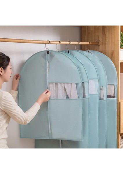 Gri Tarzı S Beden Ev Için Kullanımlı Toz Geçirmez Yeniden Kullanılabilir Nonwoven Kumaşlı Görünür Pencere Giysi Askılığı Çanta (Yurt Dışından)