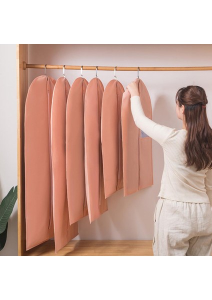 Taro Mor Tarzı M Beden Ev Için Kullanımlı Toz Geçirmez Yeniden Kullanılabilir Nonwoven Kumaşlı Görünür Pencere Giysi Askılığı Çanta (Yurt Dışından) fırsatları