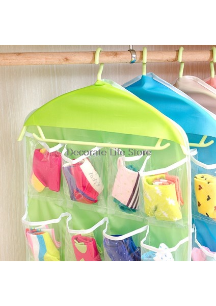 Pembe Tarzı Taşınabilir 16 Bölme Katlanabilir Gardırop Duvar Kapı Arkası Askılık Çamaşır Askılığı (Yurt Dışından)