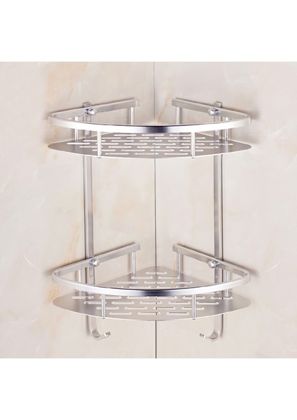 Bronz Tarzı Alüminyum 2 Katlı Banyo Organizer Köşe Depolama Raf Havlu Tutucu Duş Raf Banyo Depolama Ev Aracı Gümüş (Yurt Dışından) fiyatları