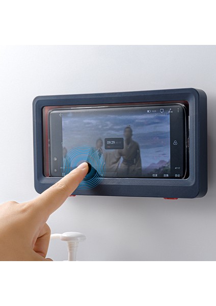 B Tarzı Banyo Tuvalet Cep Telefonu Tutucu Kutu Duvara Monteli Sabun Askılığı 6 Bölme Saklama Kutusu Su Geçirmez Duş Izleme Tutucu (Yurt Dışından)