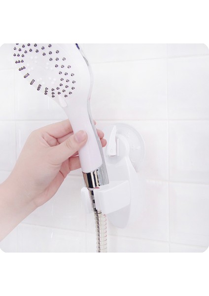 Açık Gri Tarzı Banyo Vakum Duş Başlığı Rafları Duvara Emme Kupası Duvara Monte Edilebilir Ayarlanabilir Duş Başlığı Tutucu (Yurt Dışından)