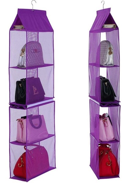 Pembe B Stili El Çantası Asma Tutucu Organizer Sırt Çantası Saklama Torbaları Dolap Kapısı Ayakkabı Askılığı Raf Askılar Ev Düzenleme Malzemeleri (Yurt Dışından) fırsatları
