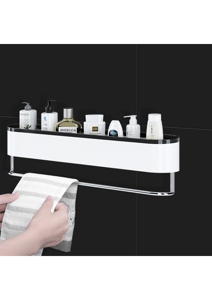 Siyah Stil Mıcck Banyo Rafı Şampuan Duş Rafları Duvara Monte Tuvalet Su Geçirmez Banyo Düzenleyici Kozmetik Raf Banyo Havlu Askısı (Yurt Dışından) modelleri