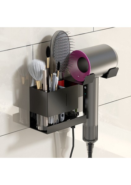 Kendinden Yapışkanlı Stil Duvara Delmeden Alüminyum Banyo Rafı Organizer Saç Kurutma Makinesi Tutucu Siyah Askı Ev Temizlikçisi Banyo Aksesuarları (Yurt Dışından) indirimleri