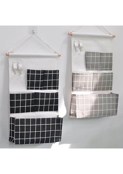 Beyaz Stil 5 Cep Pamuk Keten Kumaş Duvar Kapı Asma Çanta Organizatör Depolama Torbaları Gardırop Dolap Depolama Çantası Eşya Torbaları (Yurt Dışından) fiyatları