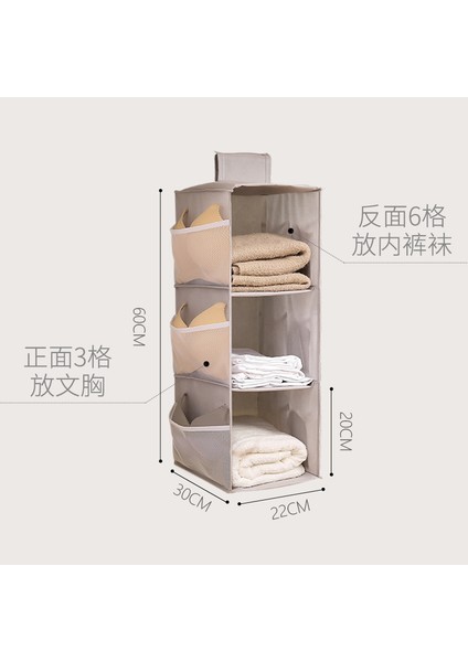 Açık GRI60X30X22CM Stili Çok Katmanlı Gardırop Dolap Katlanabilir Ürün Depolama Rafı Elbise Iç Askılık Dolap Düzenleyici Elbise Dolabı Depolama Rafı (Yurt Dışından)