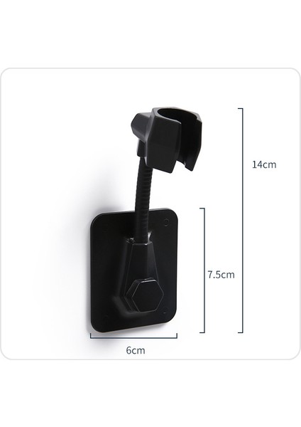 Siyah B Stili Evrensel Ayarlanabilir Duş Başlığı Tutucu 360° Dönebilen Duş Başlığı Tutucu Delme Gerektirmeyen Duş Montaj Braketi Banyo Aksesuarları (Yurt Dışından)
