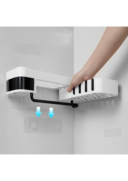 Siyah Stil Banyo Rafı Köşe Raflar Şampuan Tutucu Mutfak Depolama Rafı Dağınıklığı Duş Düzenleyici Duvar Askısı Alan Tasarrufu Ev Eşyaları (Yurt Dışından) indirimleri