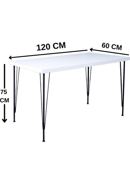 Ebru 120x60 Yemek Masa Sandalye Takımı 4 Kişilik Telli Sandalye Salon Balkon Cafe Takım