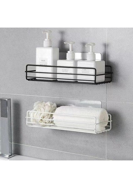 2 Adet Bıack Stili Banyo Rafı Duş Duvar Montaj Şampuan Saklama Tutucu Emme Kupası Matkap Delme Mutfak Depolama Banyo Aksesuarları (Yurt Dışından) fırsatları