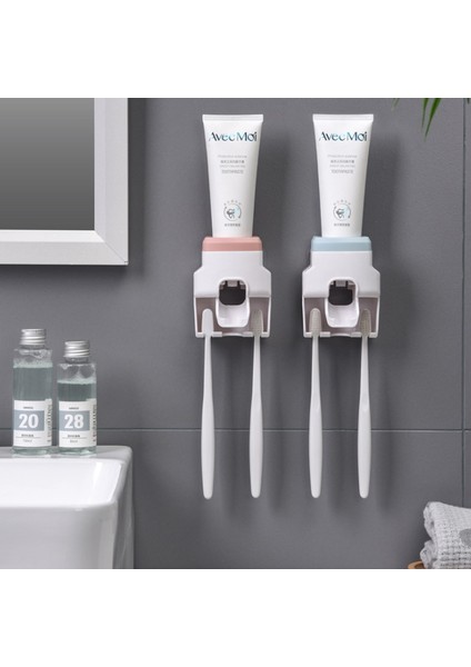Pembe Stil Diş Fırçası Tutucu Diş Macunu Dispenseri Banyo Duvara Monte Edilebilir Dikişsiz Tembel Lavabo Yıkama Standı Aksesuarları (Yurt Dışından) fiyatları