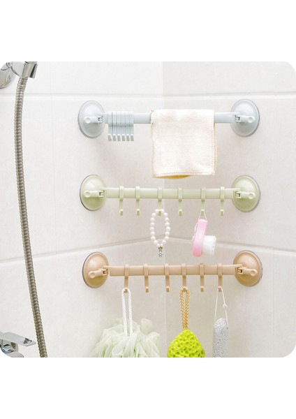 No1 Stili Havlu Kaşık Askılığı Emme Kupası 6 Kanca Banyo Mutfak Duvar Kapı Iz Bırakmayan Güçlü Tutucu Vantuz Askı (Yurt Dışından)