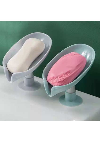 Pembe E Stili 2 Parça Yaprak Şekilli Sabun Kutusu Ev Banyo Drenaj Sabun Tutucu Tuvalet Çamaşır Sabun Kutusu Banyo Duş Sünger Saklama Tepsisi (Yurt Dışından)