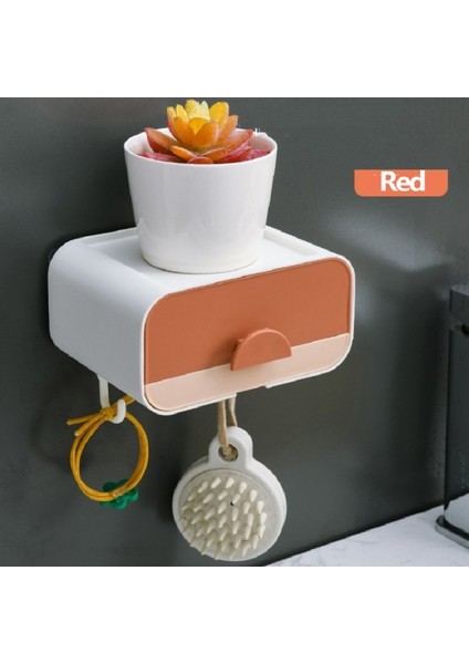 Kırmızı Stil Çift Katmanlı Sabun Kutulu Banyo Duş Sabunu Tutucu Raf Havalandırma Rafları Asılı Banyo Oda Sabun Duş Sabunu Tutucu Tabak Depolama Plakası Tepsi Sabun Kutusu Mücevher (Yurt Dışından)