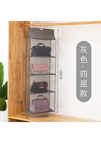 4pocketsgray Style Yeni Cepler Toz Geçirmez Katlanabilir Askılı El Çantası Dolabı Depolama Çantası Depolama Çantası Depolama Ürünleri Konteyner Ev Eşyası (Yurt Dışından)