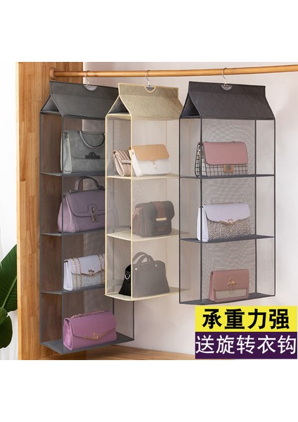4pocketsgray Style Yeni Cepler Toz Geçirmez Katlanabilir Askılı El Çantası Dolabı Depolama Çantası Depolama Çantası Depolama Ürünleri Konteyner Ev Eşyası (Yurt Dışından)