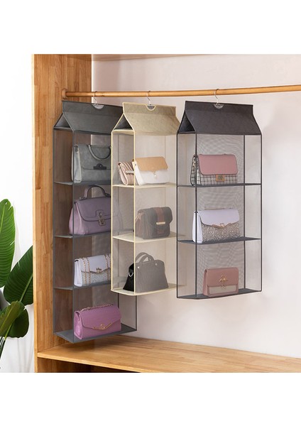 4pocketsgray Style Yeni Cepler Toz Geçirmez Katlanabilir Askılı El Çantası Dolabı Depolama Çantası Depolama Çantası Depolama Ürünleri Konteyner Ev Eşyası (Yurt Dışından)
