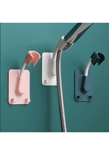 Mavi Stil 360° Duş Başlığı Tutucu Ayarlanabilir Kendinden Yapışkanlı Duş Başlığı Braketi Duvara Monte Edilebilir 2 Kanca Standı Spa Banyo Evrensel Abs 1 Adet (Yurt Dışından)