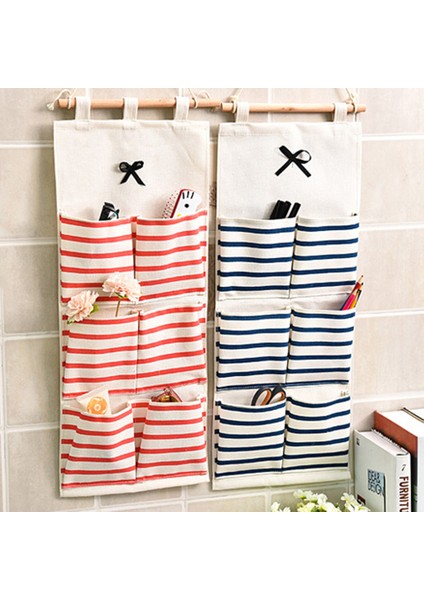 Mavi 8 Cepli Stil Cepler Şerit Dolap Duvar Asma Organizatörü Pamuk Keten Elbise Asma Saklama Çantası Kozmetik Eşyalar Mücevher Saklama (Yurt Dışından) fiyatları