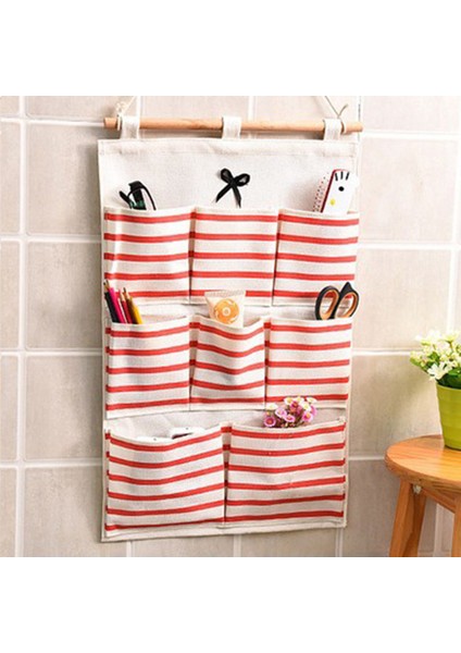 Mavi 8 Cepli Stil Cepler Şerit Dolap Duvar Asma Organizatörü Pamuk Keten Elbise Asma Saklama Çantası Kozmetik Eşyalar Mücevher Saklama (Yurt Dışından) fırsatları