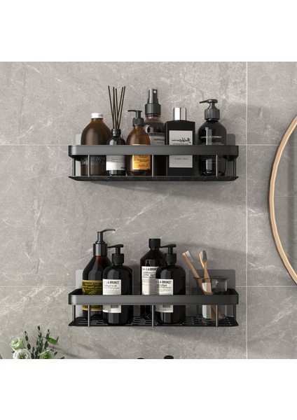 Siyah S1 Üçgen Stili Banyo Rafı Alüminyum Duvara Monte Emme Kupası Üçgen Sepet Duş Raf Kare Sepet Kalınlaştırılmış Banyo Aksesuarları (Yurt Dışından) modelleri