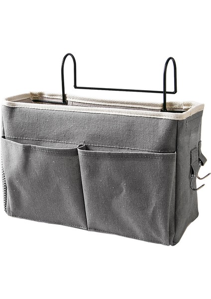 B Tarzı Yan Sehpa Asma Düzenleyici Cep Depolama Çantası Gardırop Organizer Tuval Yatak Odası Banyo Dergi Tote Depolama Organizatörü Pouch (Yurt Dışından)