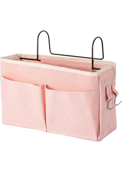 U Tarzı Yan Sehpa Asma Düzenleyici Cep Depolama Çantası Gardırop Organizer Tuval Yatak Odası Banyo Dergi Tote Depolama Organizatörü Pouch (Yurt Dışından)