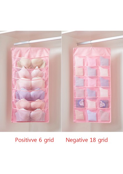 PINK24GRID Stili Kumaş Iç Çamaşırı Saklama Düzenleyici Askılı Çanta Depolama Duvar Askılı Sütyen Çorap Saklama Çantası Dolap Yurdu Ev Düzenleyici (Yurt Dışından)