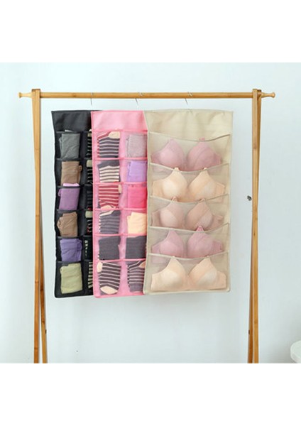 PINK24GRID Stili Kumaş Iç Çamaşırı Saklama Düzenleyici Askılı Çanta Depolama Duvar Askılı Sütyen Çorap Saklama Çantası Dolap Yurdu Ev Düzenleyici (Yurt Dışından) fiyatları