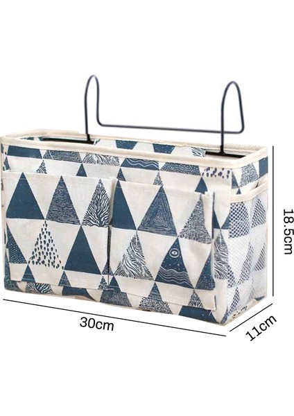 No.4 Tarzı Yatak Başı Asma Düzenleyici Cebi Depolama Çanta Dolap Düzenleyici Tuval Yatak Odası Banyo Dergi Tote Depolama Organizatör Pouch (Yurt Dışından)