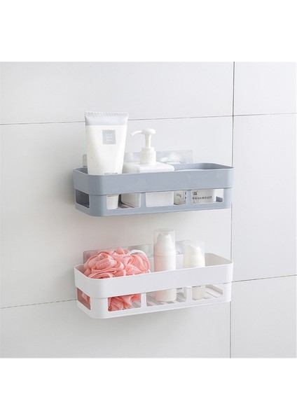Gri Stil Duvar Askısı Duş Losyonu Organizer Güçlü Emici Kupa Duvara Monte Tutucu Mutfak Banyo Rafı Yapışkanlı Badkamer Depolama Askısı (Yurt Dışından)