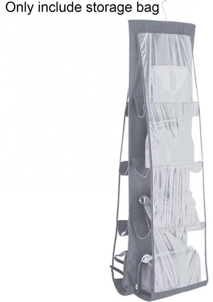 Gri Tarzı Wardrobe Sundry Ayakkabı Çantasıyla Askılı 8 Cepli El Çantası Organizer - Toz Geçirmez Ev Depolama Pochçu (Yurt Dışından) indirimleri