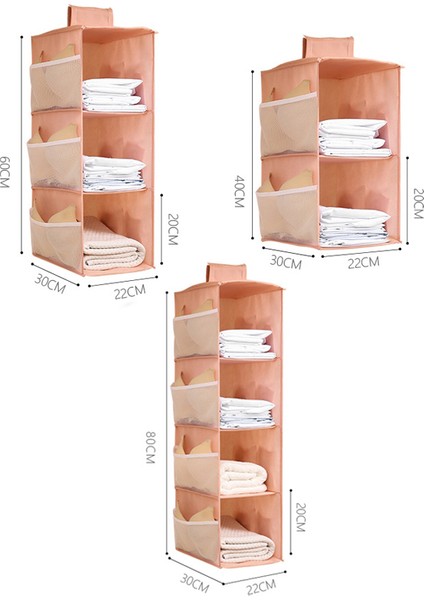 Mavi-3 Katman Stili Gardırop Askı Depolama Çantası Aralıklı Çekmece Tipi Kıyafet Iç Çamaşırı Askı Tutucu Taşınabilir Katlanabilir Askılı Dolap Yan Cebi (Yurt Dışından)