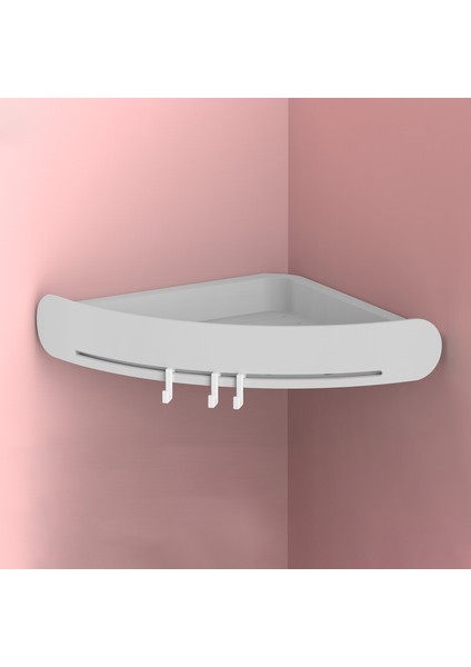 Açık Gri Tarzı Banyo Üçgen Raf Delme Yok Duvara Monte Duş Raf Tutucu Mutfak Depolama Rafı Organizatör Ev Eşyaları Aksesuarları (Yurt Dışından)